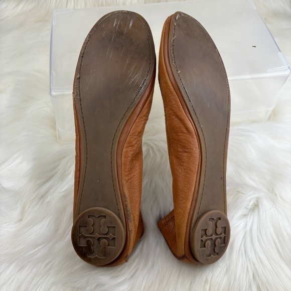 Tory Burch Tan Suede Flats with Elastic Topline - Picture 7 of 9